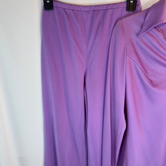 Y2K Vintage Lavender Bell Bottom Pantsuit – Manning Silver Disco Set XS/S - Picture 4 of 10